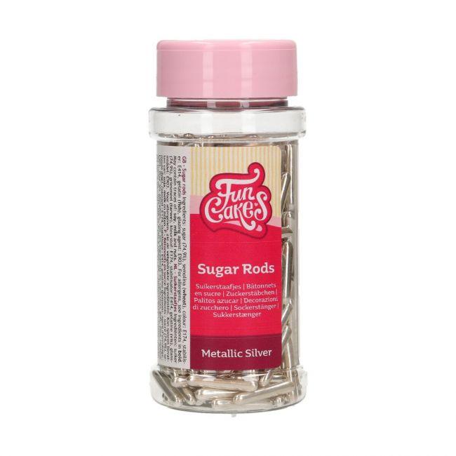 Bâtons sucre métalliques xl argent 70 g