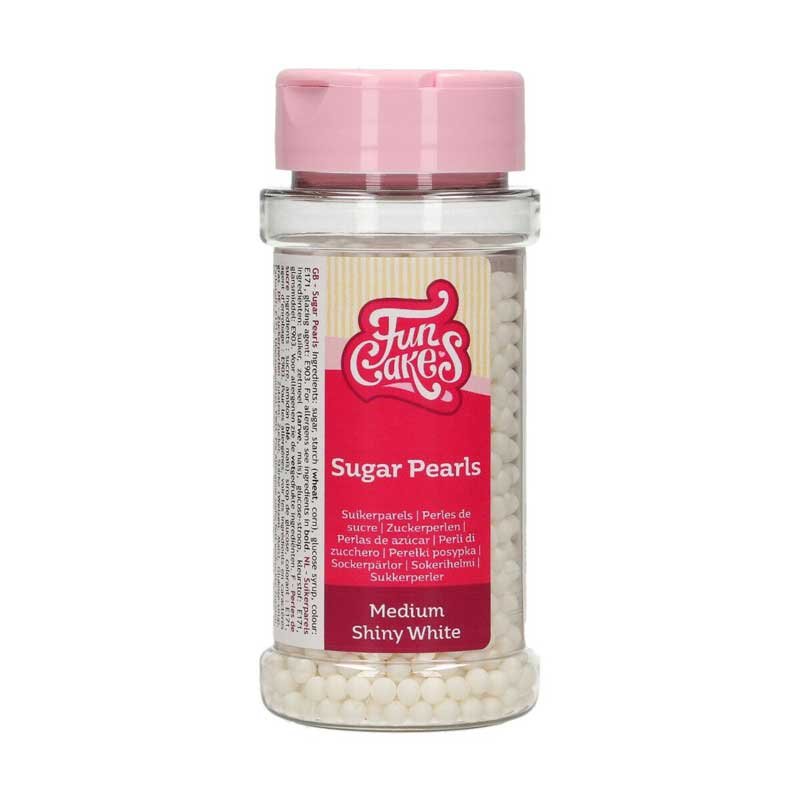 Perles en sucre blanc brillant Funcakes 80 g