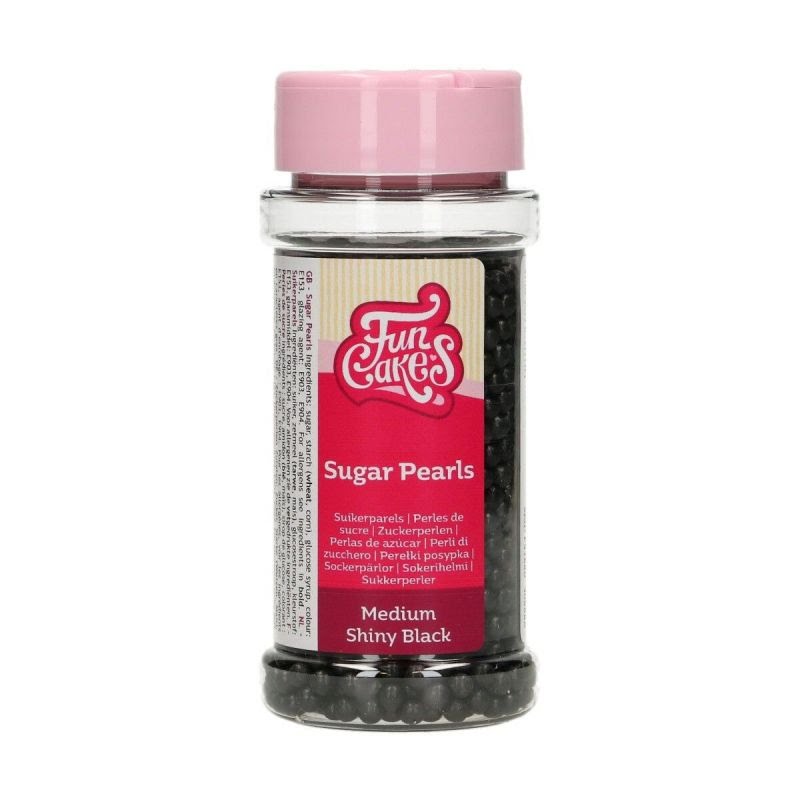 Perles en sucre noir brillant Funcakes 80 g