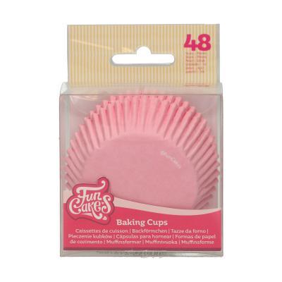 Caissettes à cupcakes roses funcakes 48 pièces